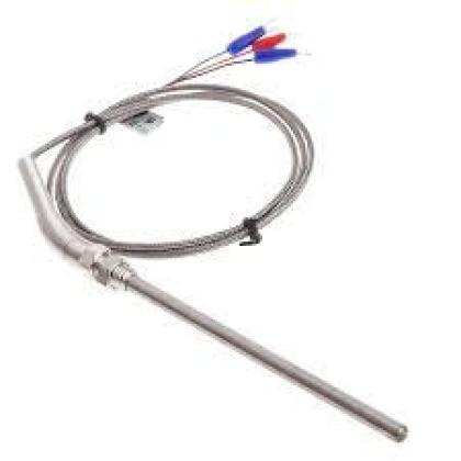  pt100 , 6 mm x diş hariç dalma boyu 90 mm ½ rekorlu 6 mt kablolu